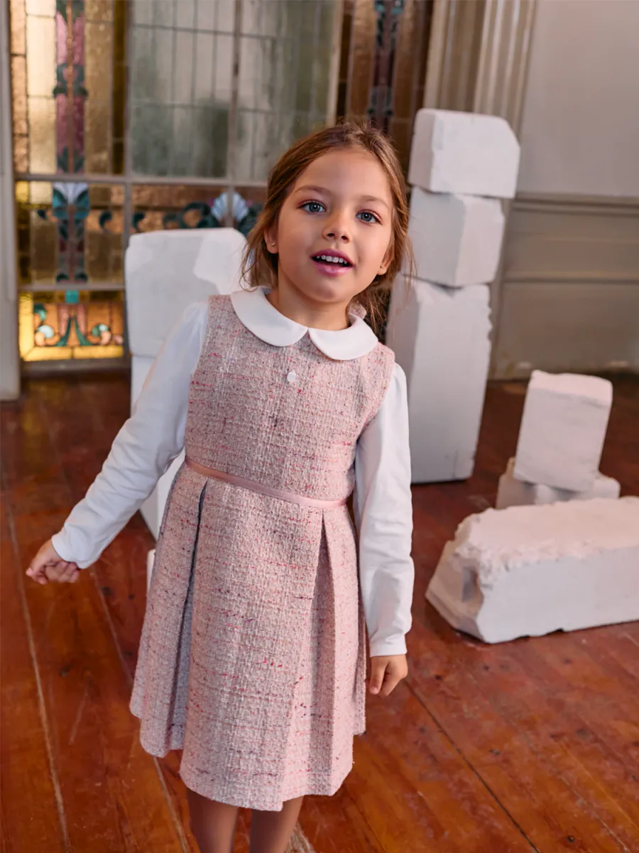 PATACHOU TWEED AND JERSEY SETT - PALE PINK