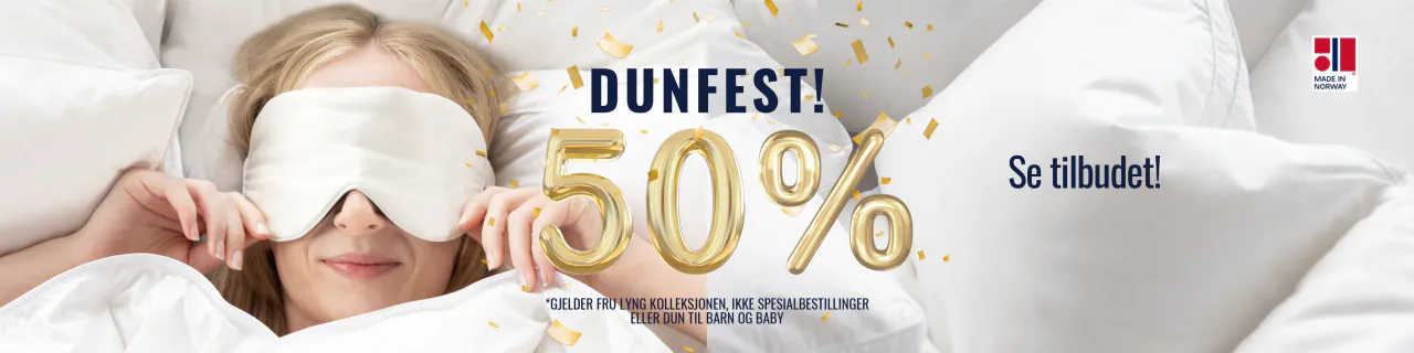 Stort dunsalg - 50% på dunputer og dundyner
