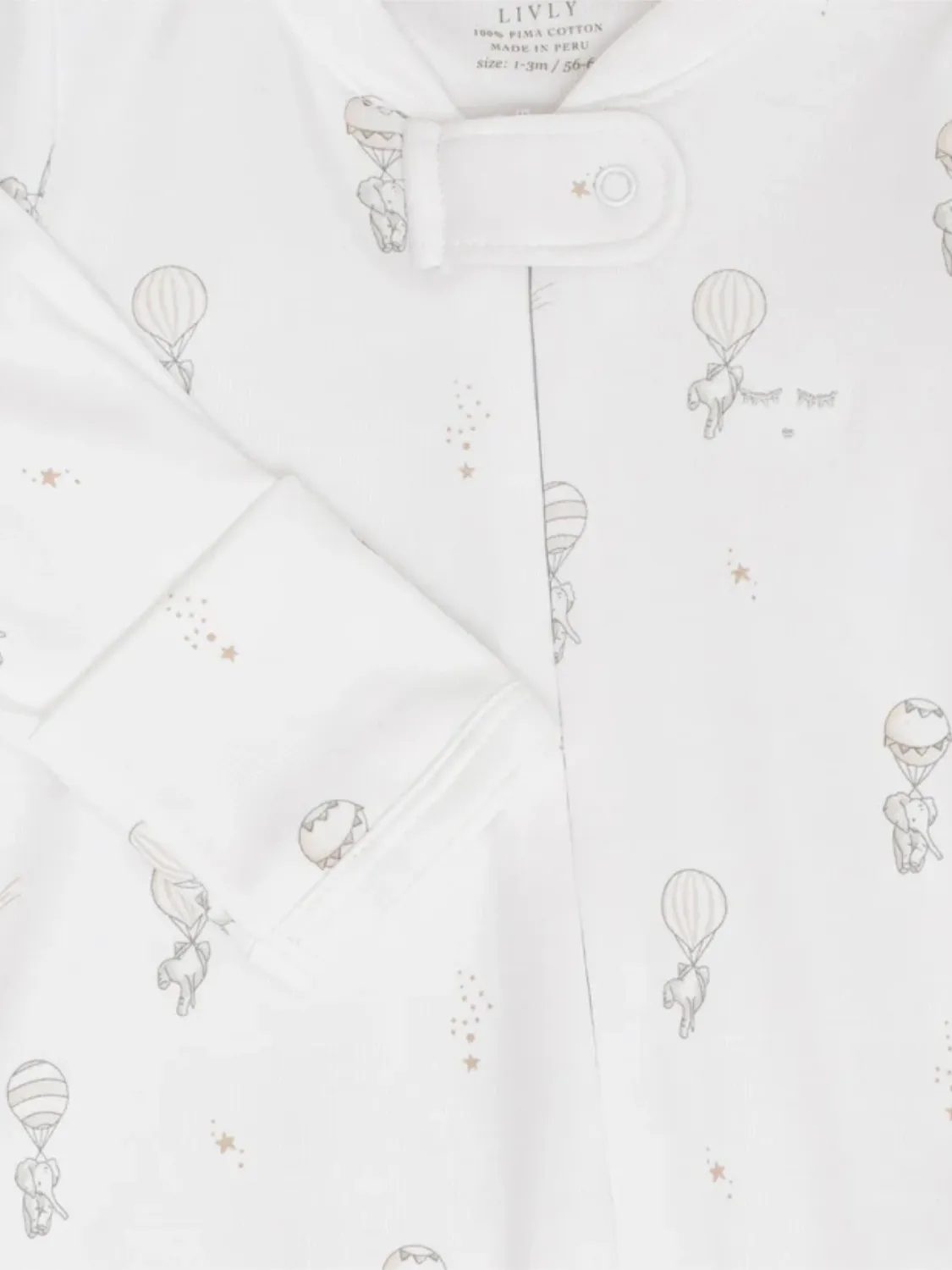LIVLY ELEFANT ZIP-HELDRESS - HVIT